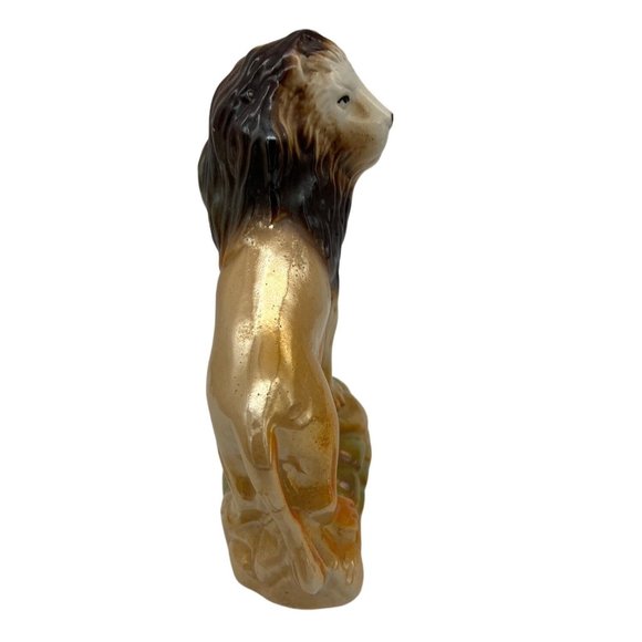 Ceramic Lion Figurine Lustreware Made in Brazil King of the Jungle 7.25" - Picture 4 of 6